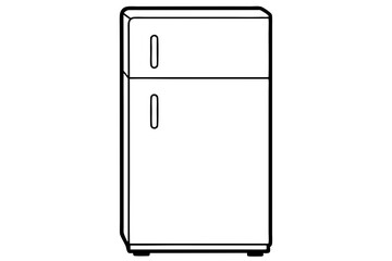 refrigerator line art silhouette vector illustration
