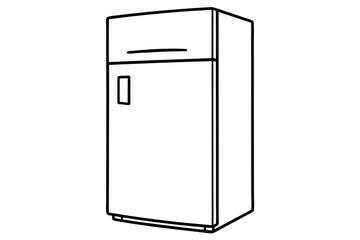 refrigerator line art silhouette vector illustration
