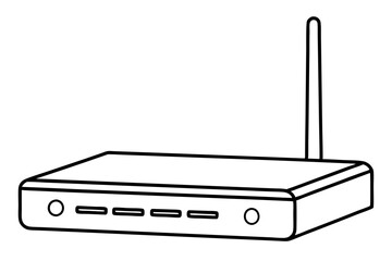 Fototapeta premium router line art silhouette vector illustration