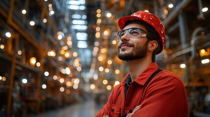 Confident Engineer in Modern Industrial Plant