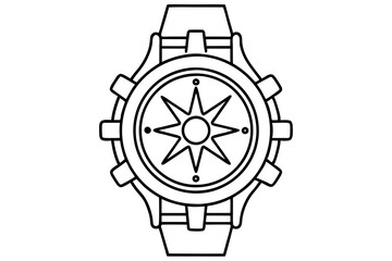 royal premium hand watch line art silhouette vector illustration
