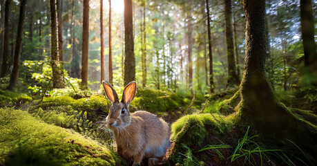 lapin en forêt