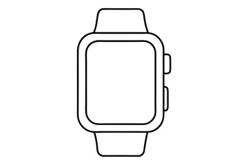 smartwatch line art silhouette vector illustration