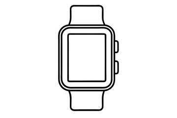smartwatch line art silhouette vector illustration