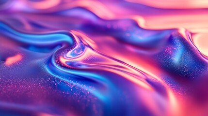 Obraz premium A smooth transition of melting holographic paint waves resembling silk