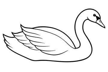 swan line art silhouette vector illustration