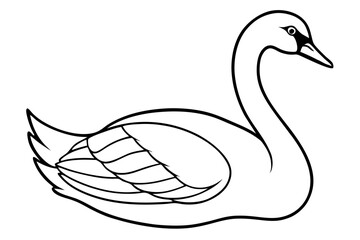 swan line art silhouette vector illustration