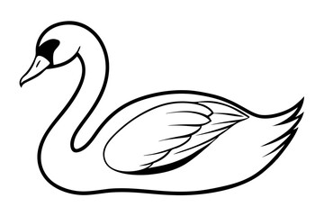swan line art silhouette vector illustration