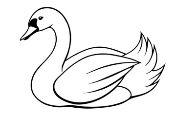 swan line art silhouette vector illustration