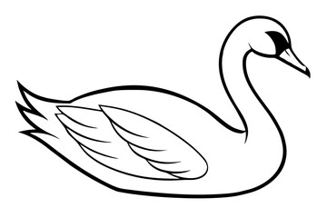 swan line art silhouette vector illustration