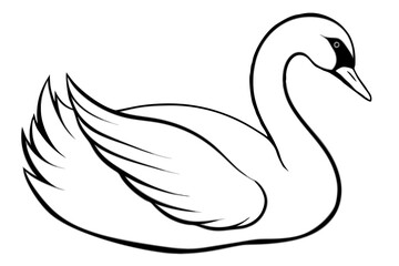 swan line art silhouette vector illustration
