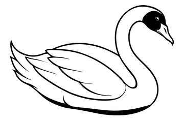 swan line art silhouette vector illustration