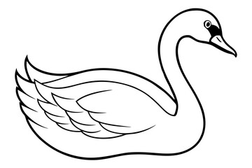 swan line art silhouette vector illustration