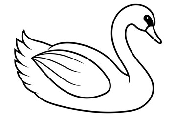 swan line art silhouette vector illustration