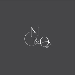 monogram wedding logo concept initial with line NQ luxury curvy style letter