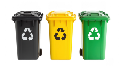 Colorful Recycling Bins for Waste Management and Environmental Care