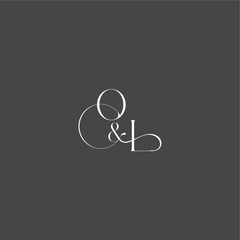 monogram wedding logo concept initial with line OL luxury curvy style letter