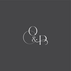 monogram wedding logo concept initial with line OP luxury curvy style letter
