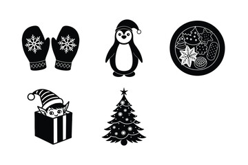 elements of christmas silhouette artwork