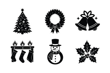elements of christmas silhouette artwork