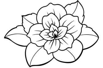 violet flower line art silhouette vector illustration