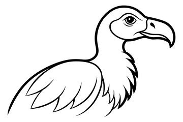 vulture line art silhouette vector illustration