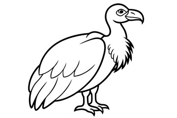 vulture line art silhouette vector illustration