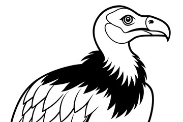 vulture line art silhouette vector illustration