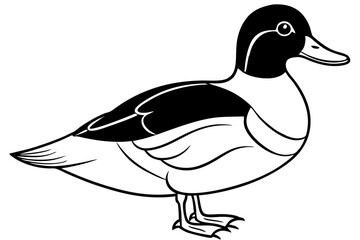 wood duck line art silhouette vector illustration
