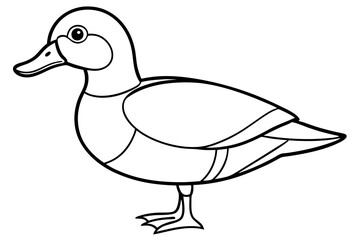 wood duck line art silhouette vector illustration