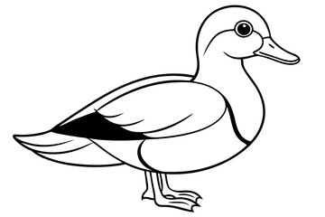 wood duck line art silhouette vector illustration