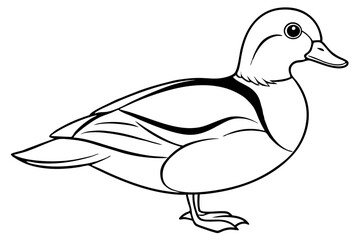 wood duck line art silhouette vector illustration