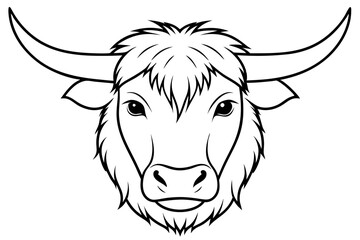 yak head line art silhouette vector illustration