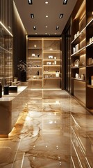 Luxury Boutique Store Interior Design Golden Marble