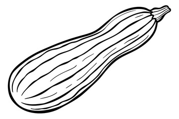zucchini line art silhouette vector illustration