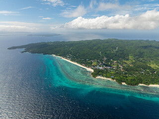 Carabao Island with turquoise coastline area and beach. San Jose. Romblon, Philippines.