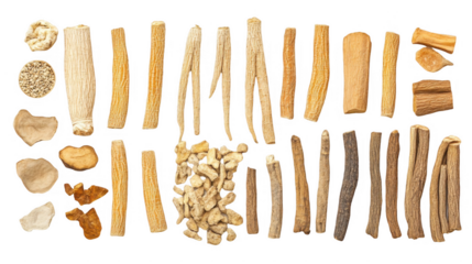 Assorted Natural Dried Roots and Herbs for Herbal Medicine Use