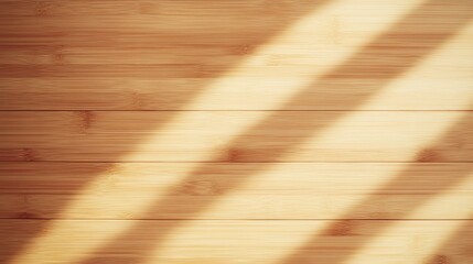 A close-up view of wooden planks with soft, natural light casting gentle shadows, showcasing the texture and grain of the wood.