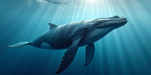 Majestic marine mammal, renowned for its impressive size and haunting songs