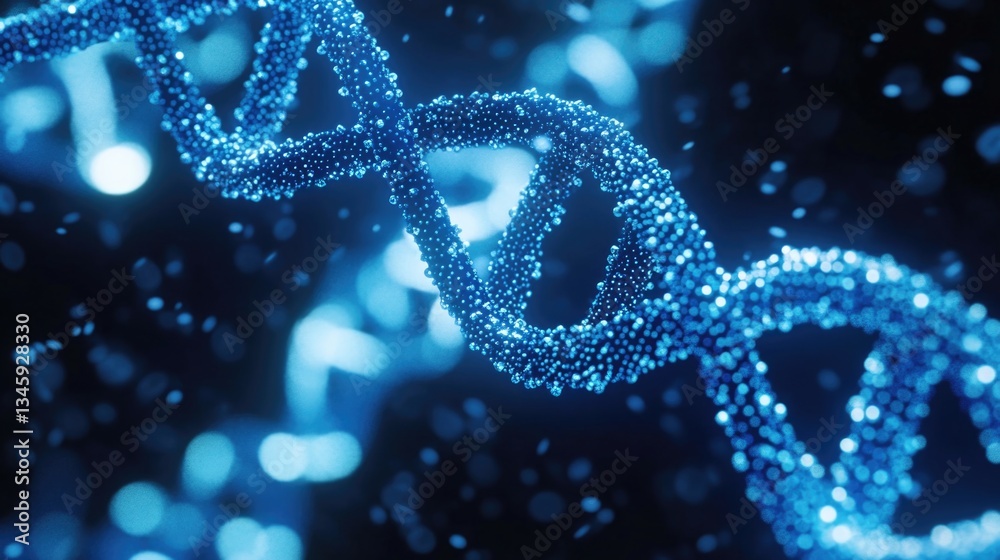 Poster a microscopic view of two intertwined dna strands