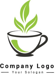 Vector beautiful tea cup company logo design