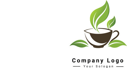 Vector beautiful tea cup company logo design