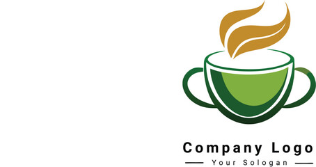 Vector beautiful tea cup company logo design