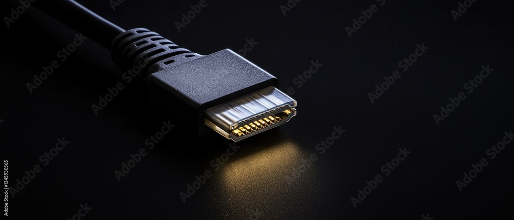 Aufkleber A detailed view of a USB cable on a table, suitable for use in tutorials, product displays, or as a design element