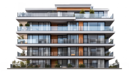 Modern architectural design of a stylish residential building exterior