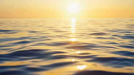 Golden Sunlit Sea With Gentle Waves In Tranquil Setting