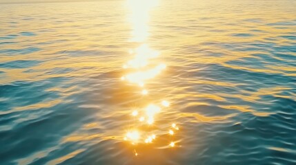 Sunlight Sparkles On Calm Ocean, Creating Bright Path.