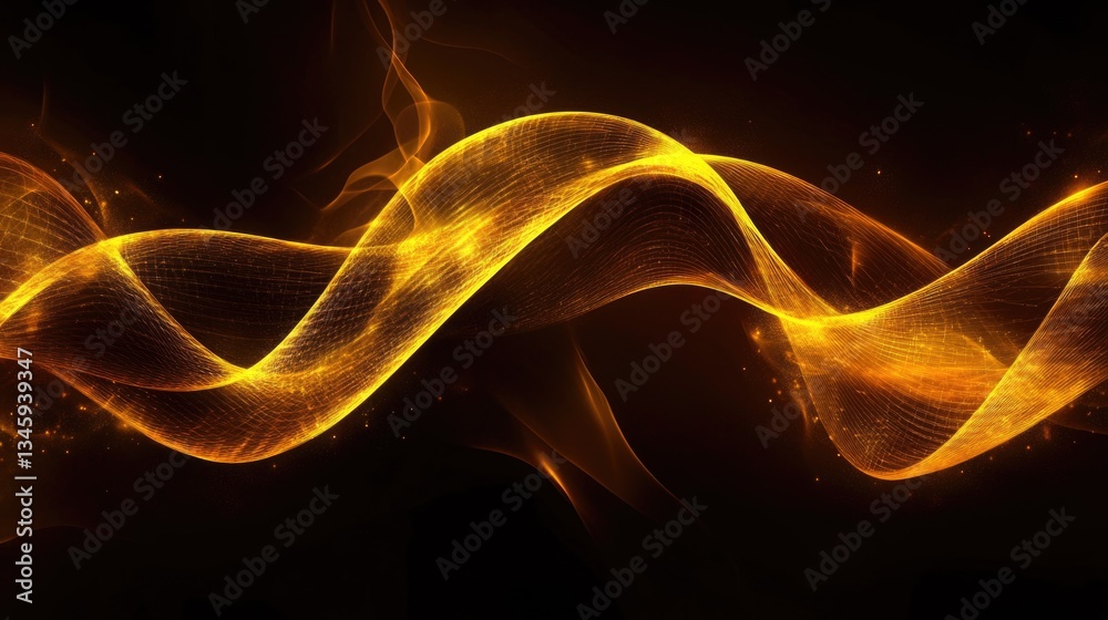 Poster A wave of bright yellow light with soft focus and blurred edges, suitable for use in various creative projects