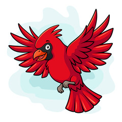 Cartoon Cardinal bird on white background
