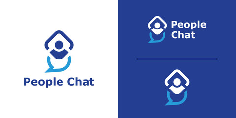 logo design combination of people and chat, consultation logo, icon, symbol, idea, creative.